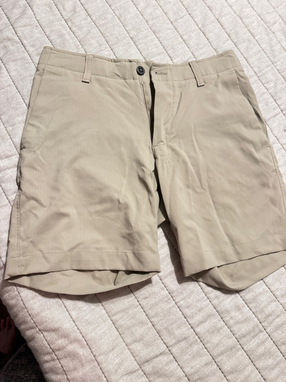 Under Armour Tan Performance Shorts with Gray Liner - Picture 2 of 5